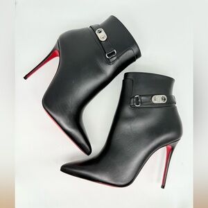 Christian Louboutin Black Leather Lock Me so Kate 100mm Ankle Boots EU 39